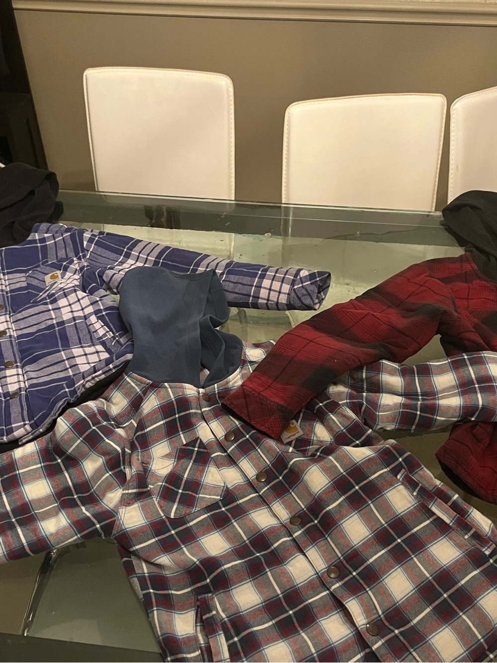 Carhartt Kids Plaid Button-Down Shirts in Red, Blue, and Navy